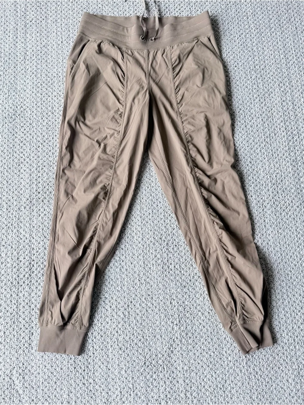 lululemon athletica Mid-Rise Dance Studio Ribbed Joggers in Taupe